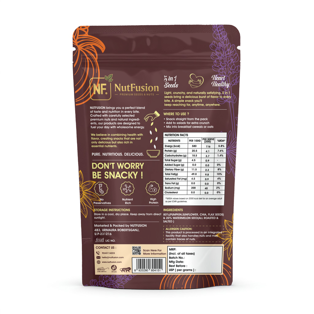 Nutfusion Roasted & Salted 5in1 seed mix/6pc