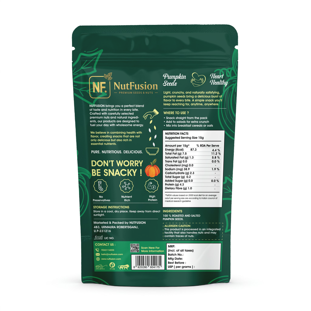 Nutfusion Roasted & Salted Pumpkin Seeds 200gm