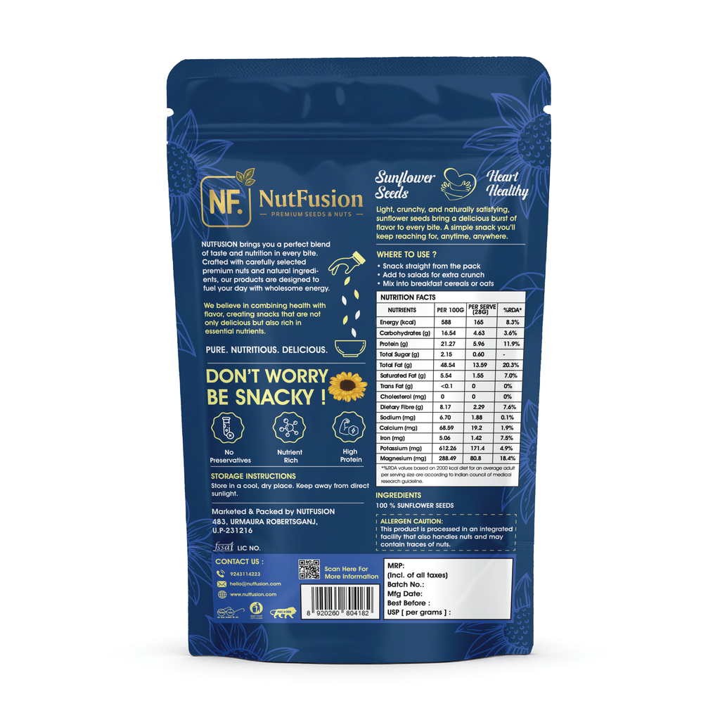 Nutfusion Raw Sunflower Seeds 200gm/6Pc